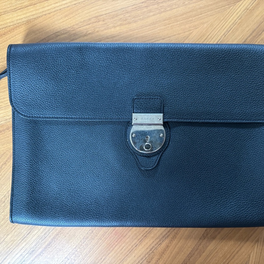 Gucci Black Leather Briefcase